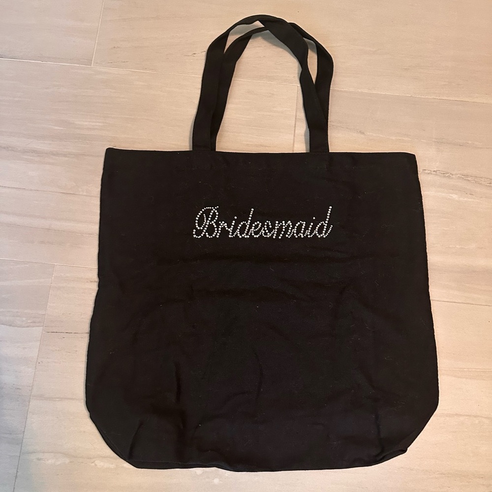 Chic Black Bridesmaid Tote Bag